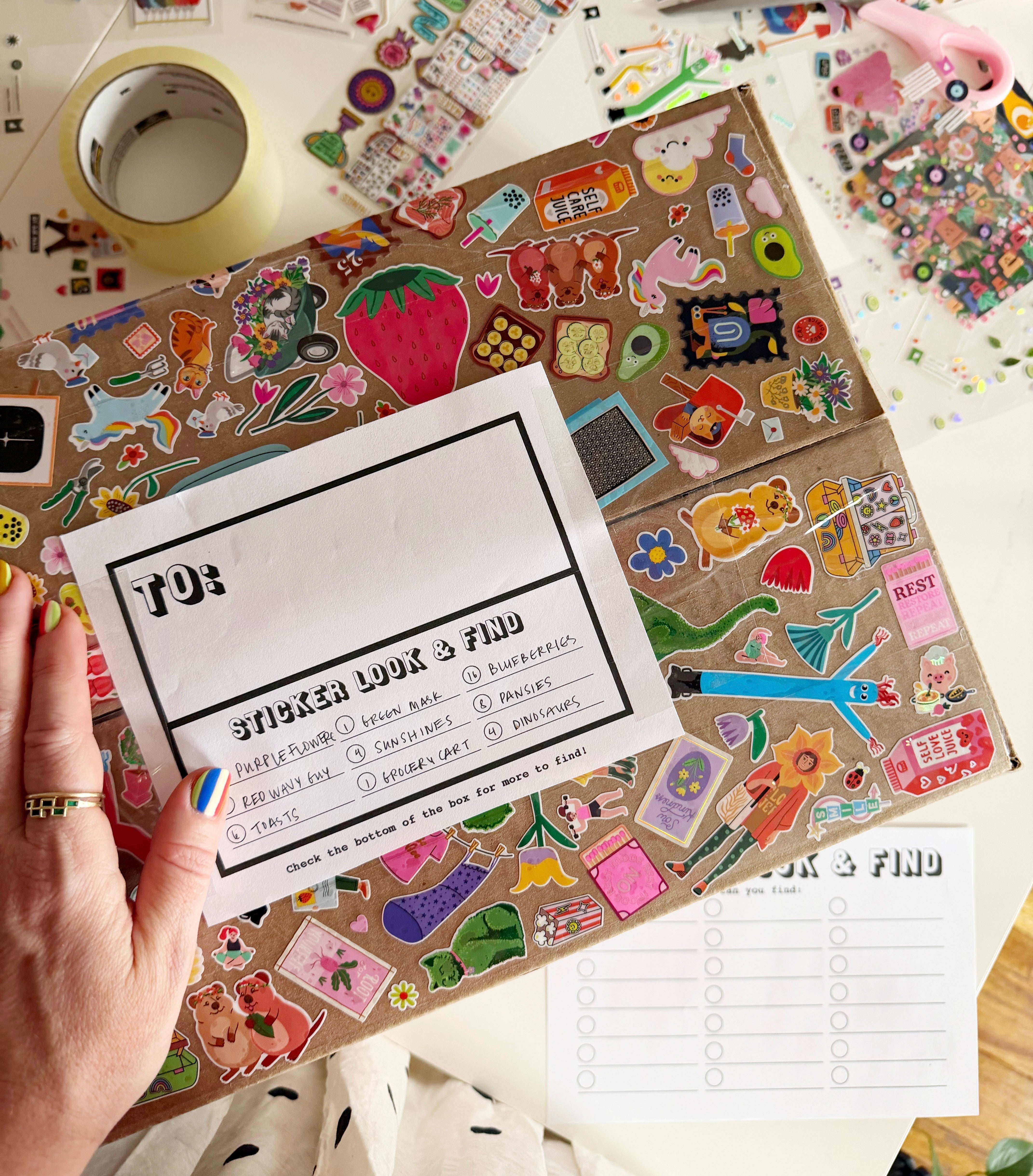 Look and Find Sticker Box