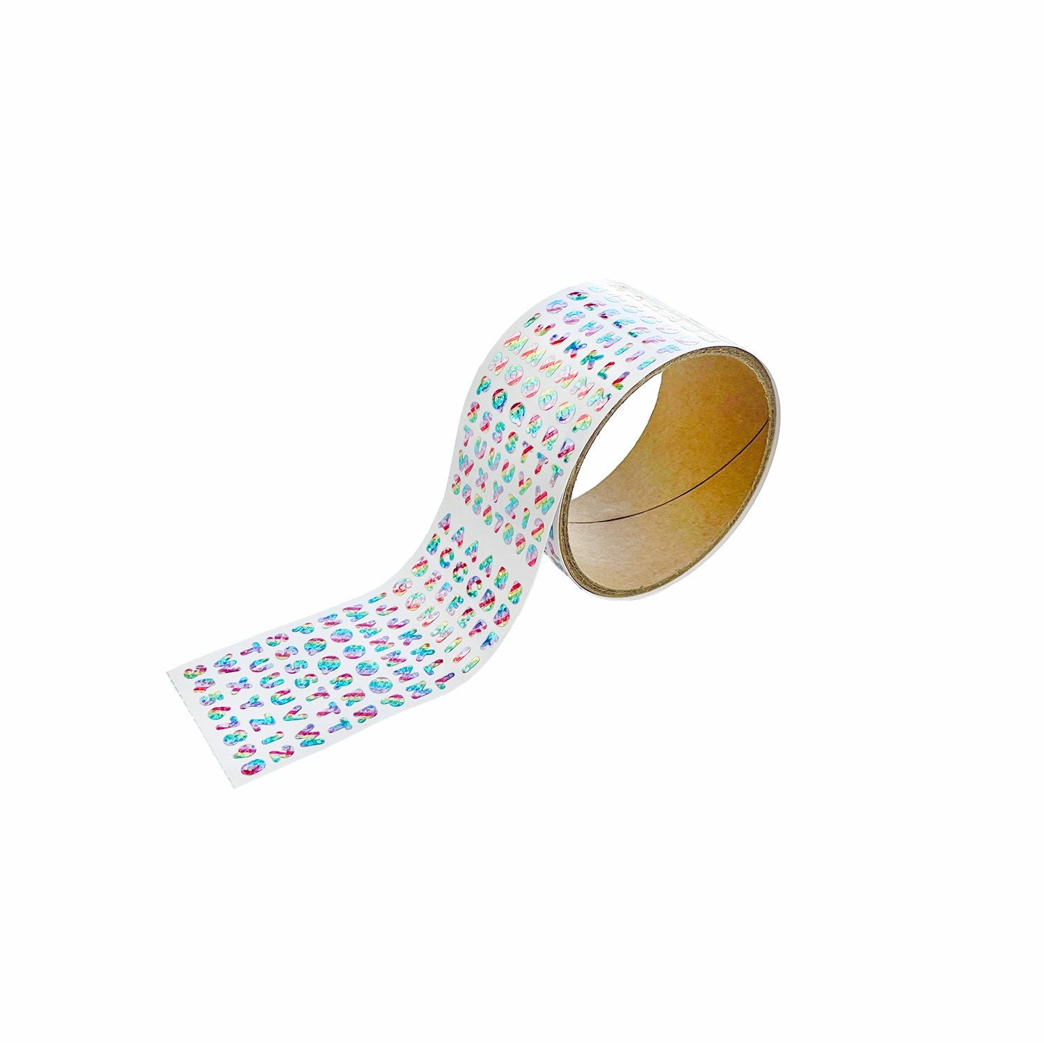 Rainbow Stripe Alphabet Stickers on the Roll
