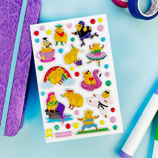 Capy Crew Glitter Puffy