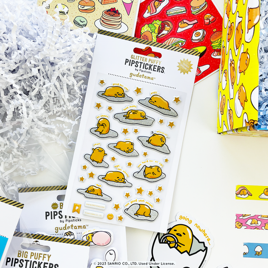 Gudetama Gude Vibes Only Glitter Puffy