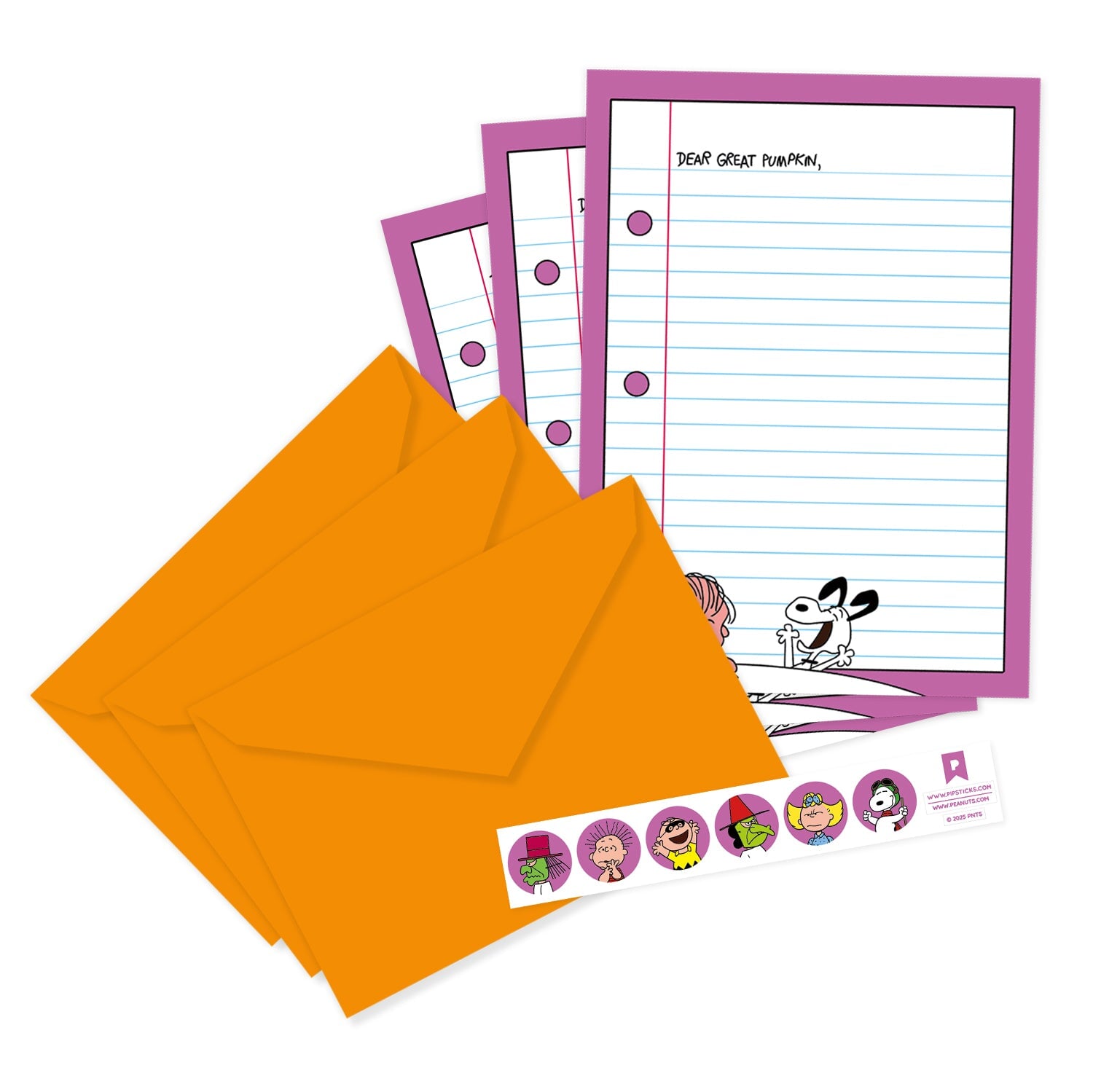 Pipsticks + Peanuts It's The Great Pumpkin, Charlie Brown Stationery Box