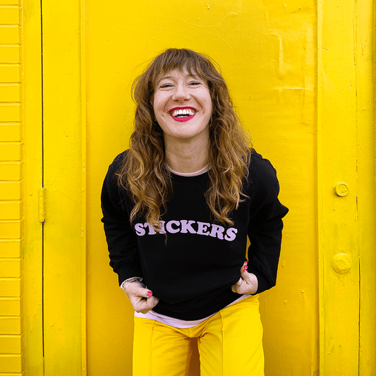 STICKERS Crewneck Sweatshirt: Black