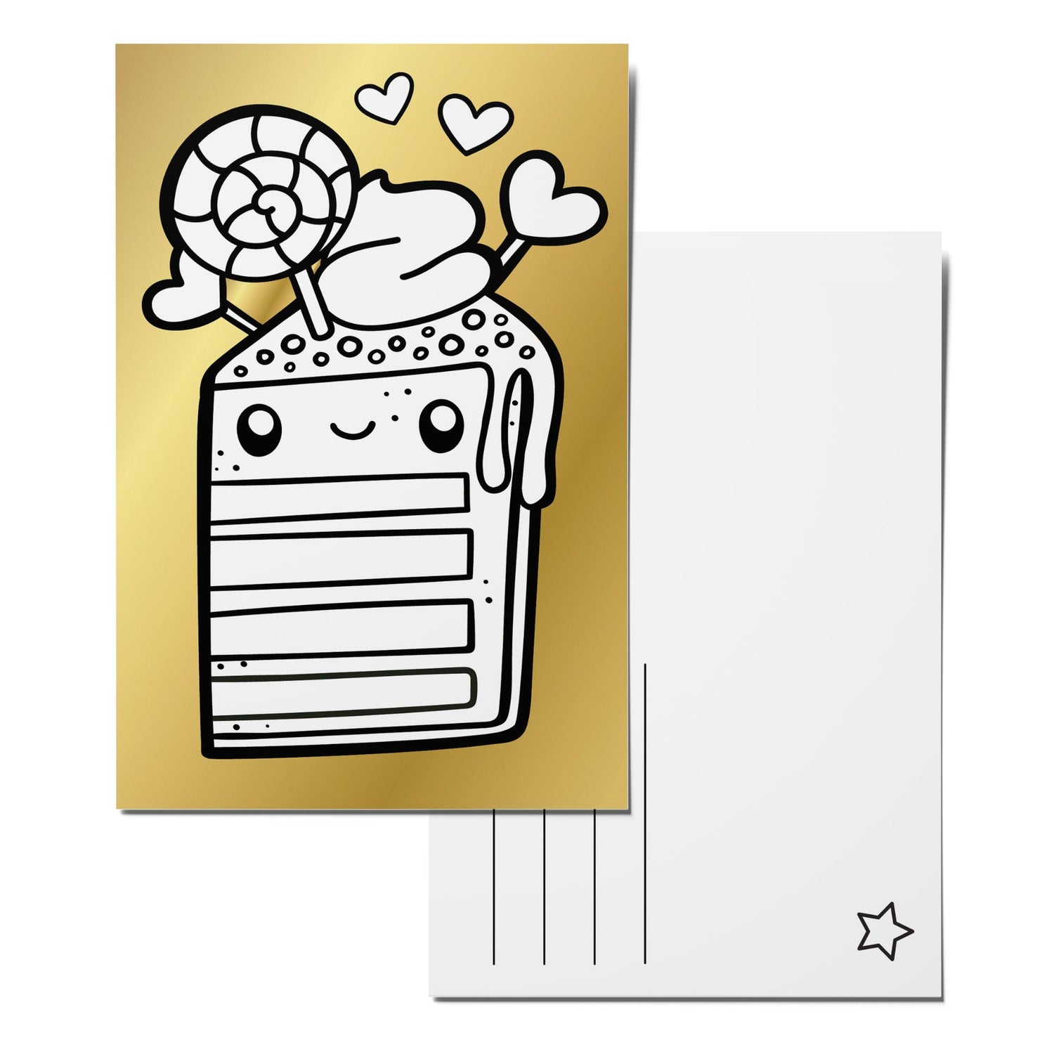 Color-in Cake That! Postcard Pack