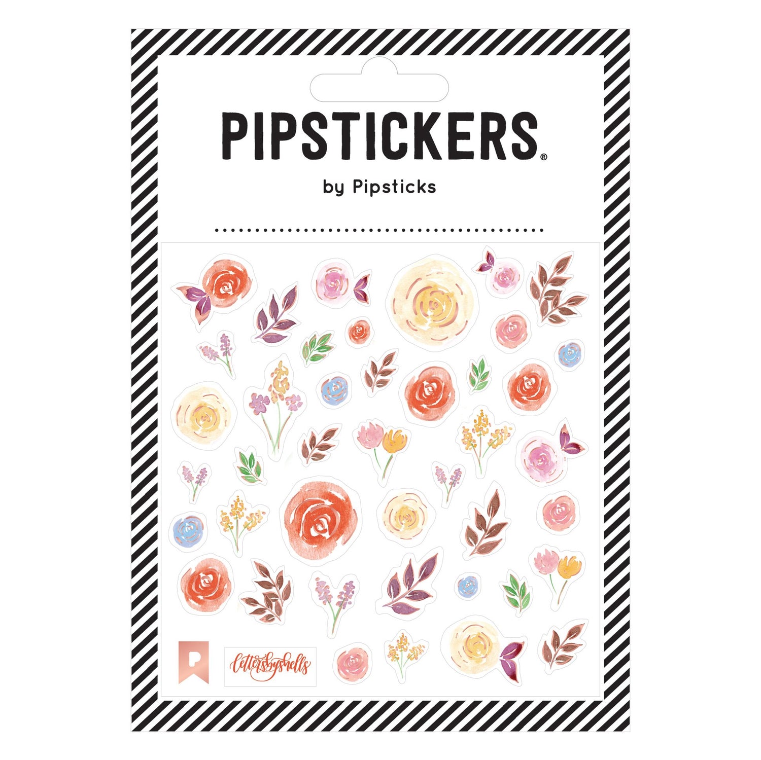 Watercolor Flowers by Letters By Shells