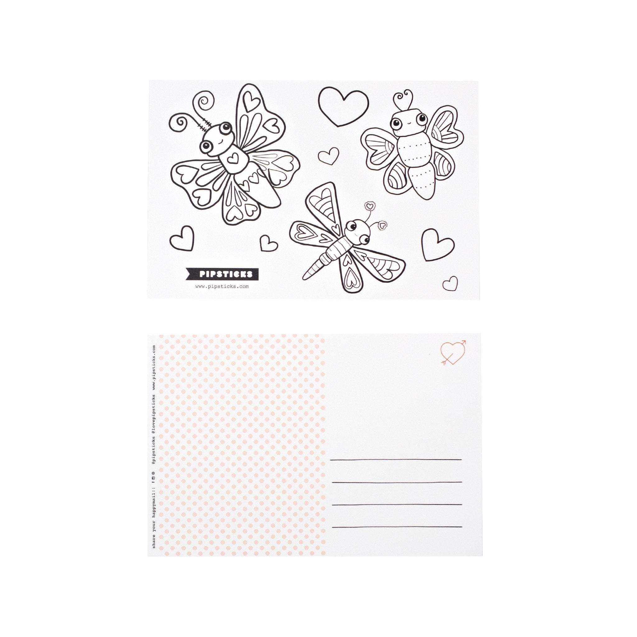 Color-in Butterflies Postcard Pack
