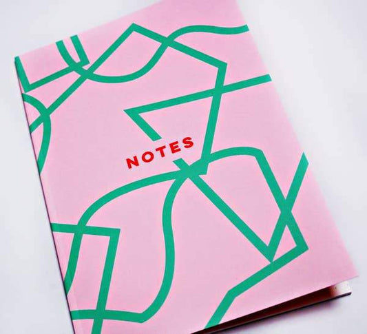 Pink Graphic Shapes Notebook by The Completist