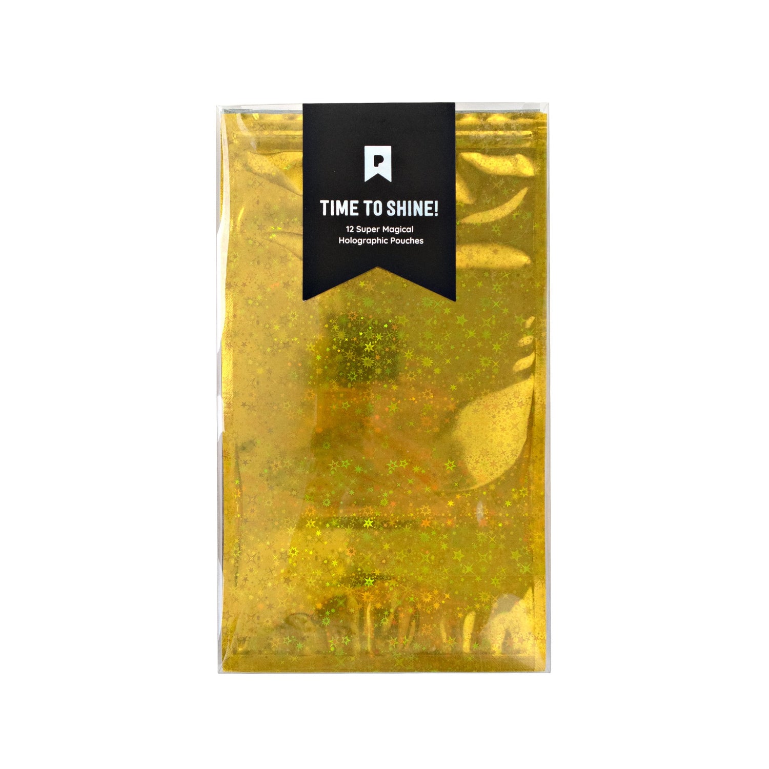 Gold Holographic Sticker Storage Pouch (12ct)