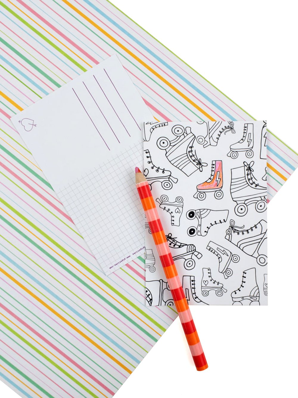 Color-in Roller Skates Postcard Pack