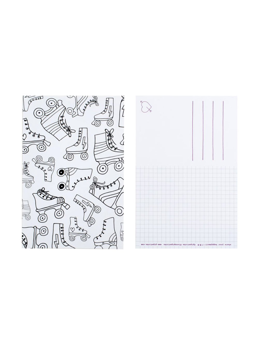 Color-in Roller Skates Postcard Pack