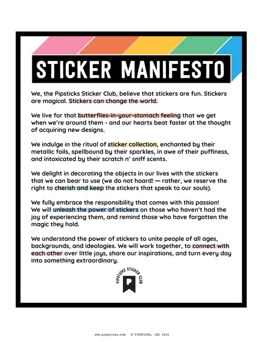 Pipsticks Sticker Manifesto