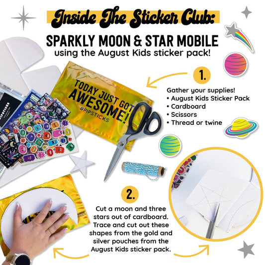 Inside the Sticker Club: Sparkly Moon & Star Mobile