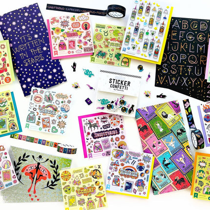 Pipsticks Here Comes The Sun Stationery Box with Accessories (Includes  Washi Tape, Sticker Confetti, Sticky Note Set, Postcards, Stickers, Travel