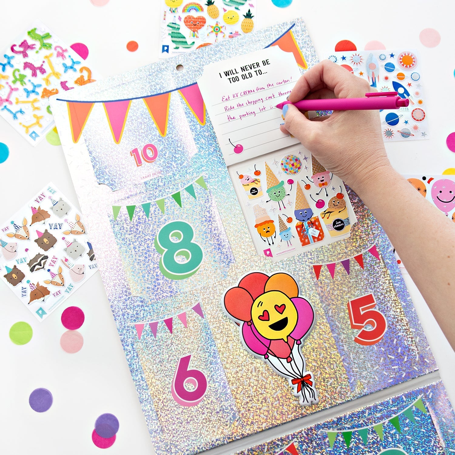 Happy Birthday Sticker Countdown Calendar