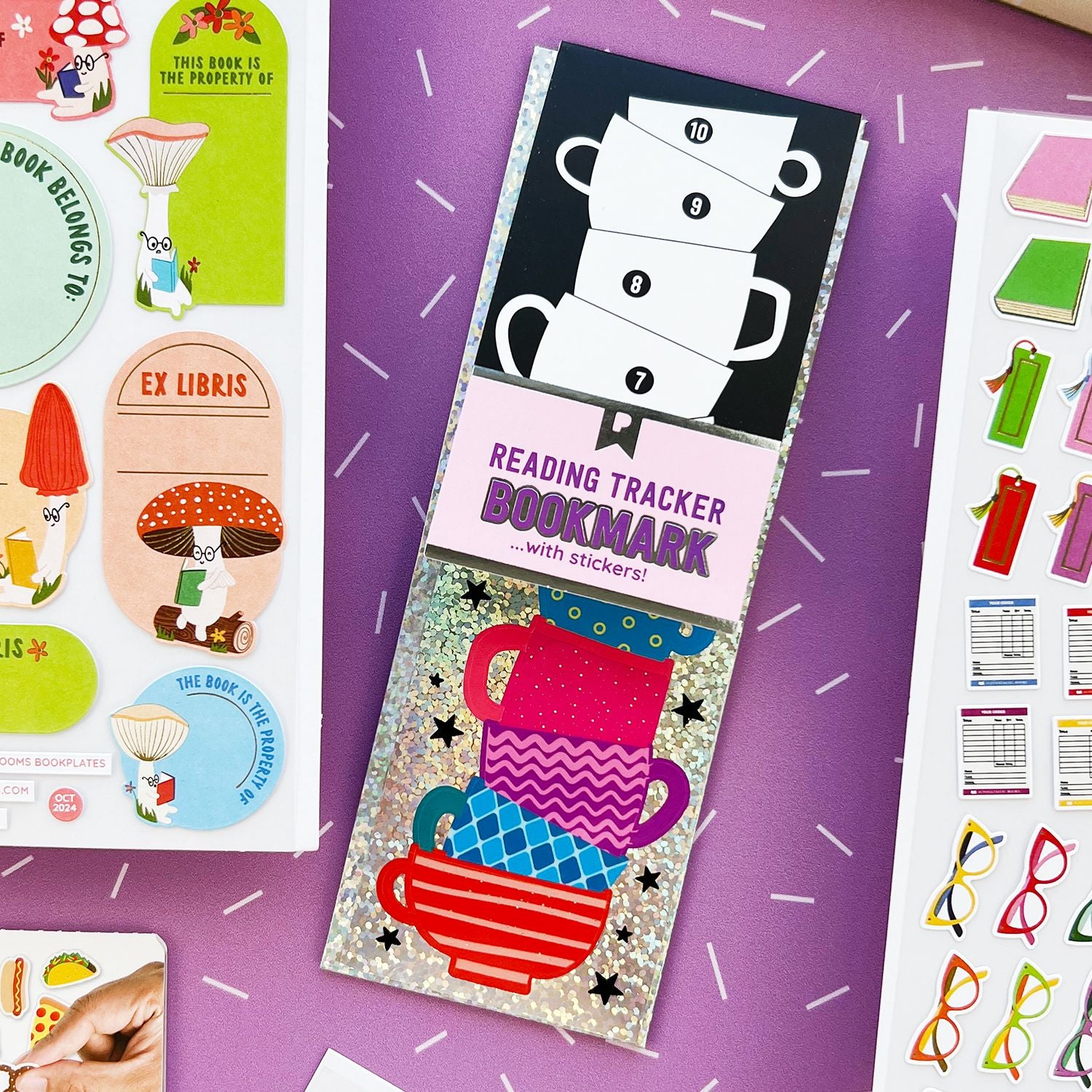 Teacup Reading Tracker Bookmark
