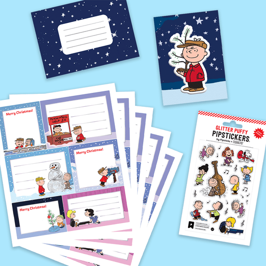 Charlie Brown Christmas Sticker and Stationery Bundle
