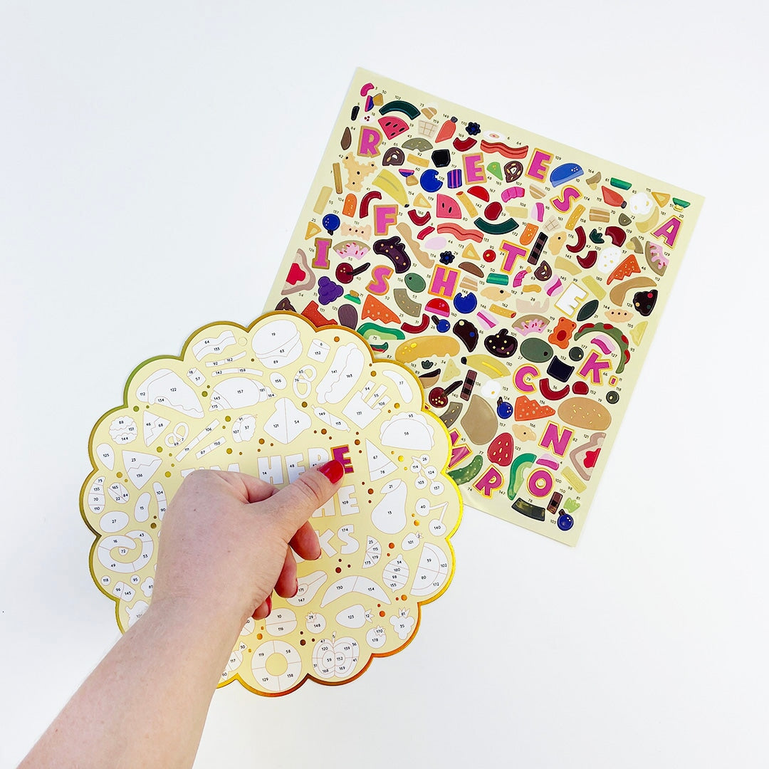 Here For The Snacks Sticker Mantra Sticker-By-Number