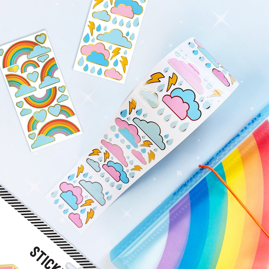 Pastel Weather Stickers On The Roll