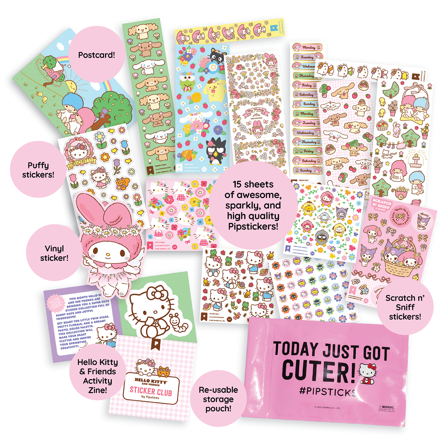 Friendship & Florals Hello Kitty and Friends Sticker Pack