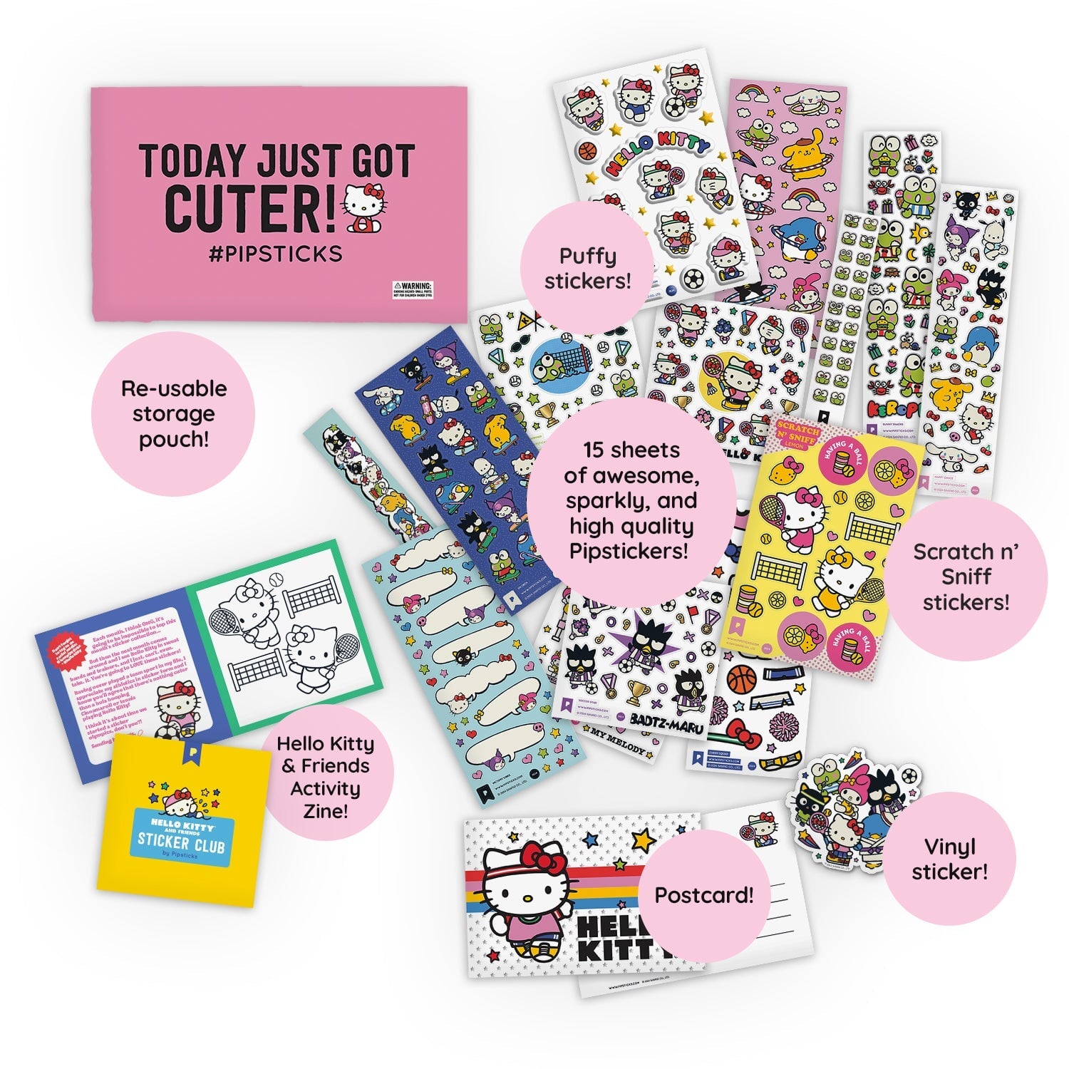 Sweet As Can Be Hello Kitty and Friends Sticker Pack