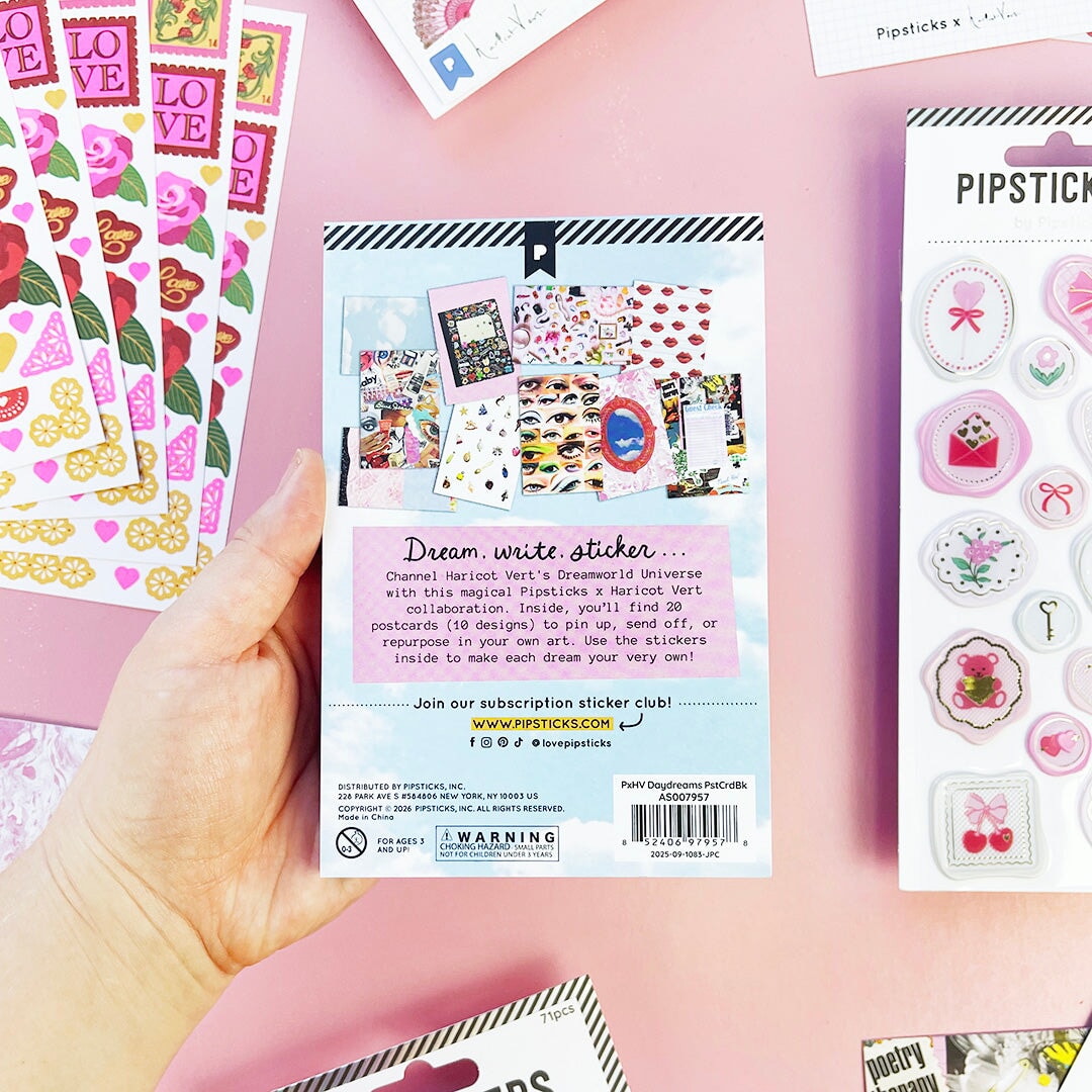 Pipsticks x Haricot Vert Daydreams Sticker Postcard Book