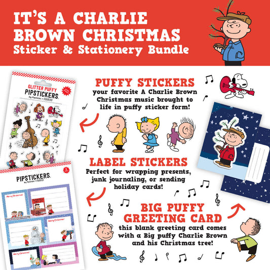 Charlie Brown Christmas Sticker and Stationery Bundle