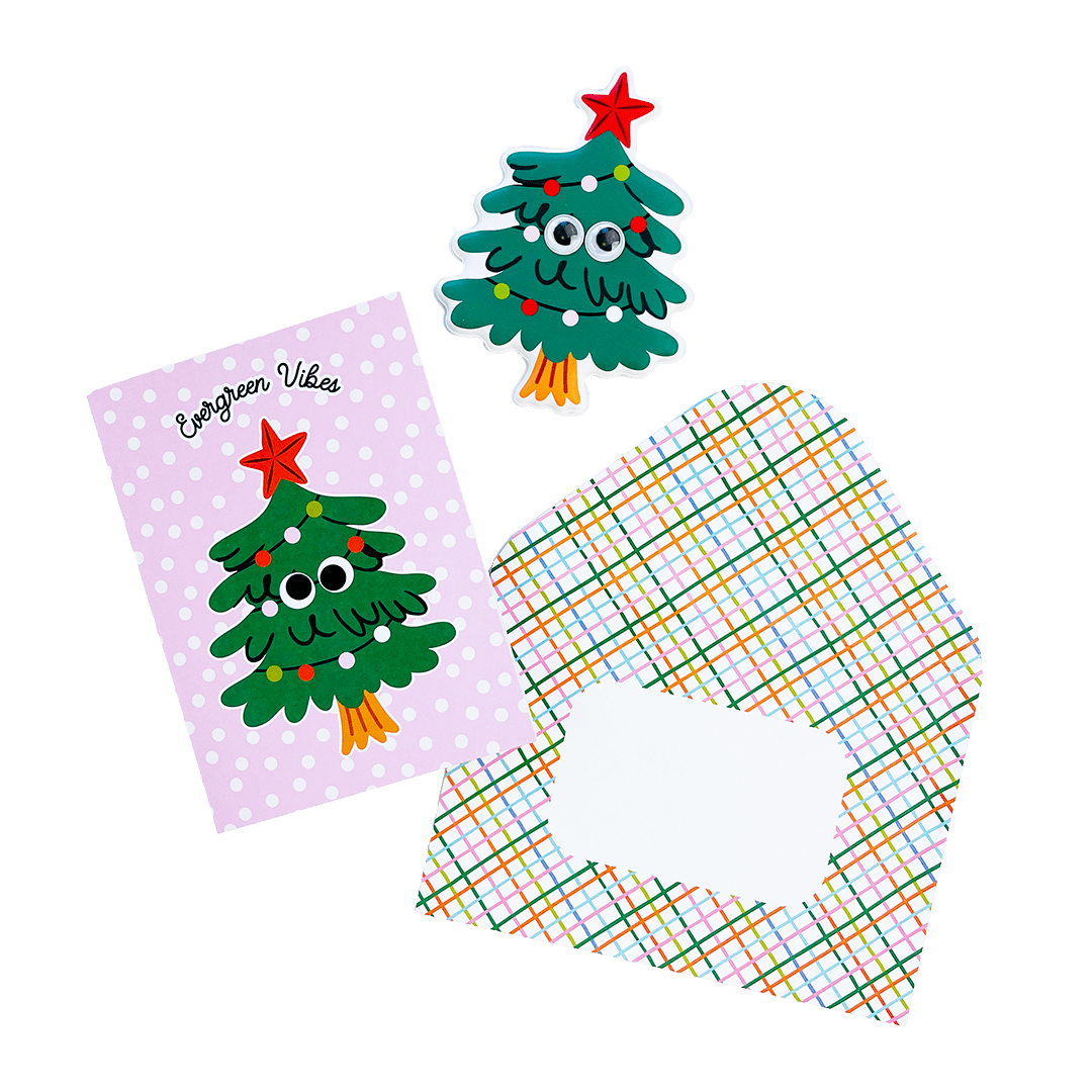 Evergreen Vibes Big Puffy Greeting Card