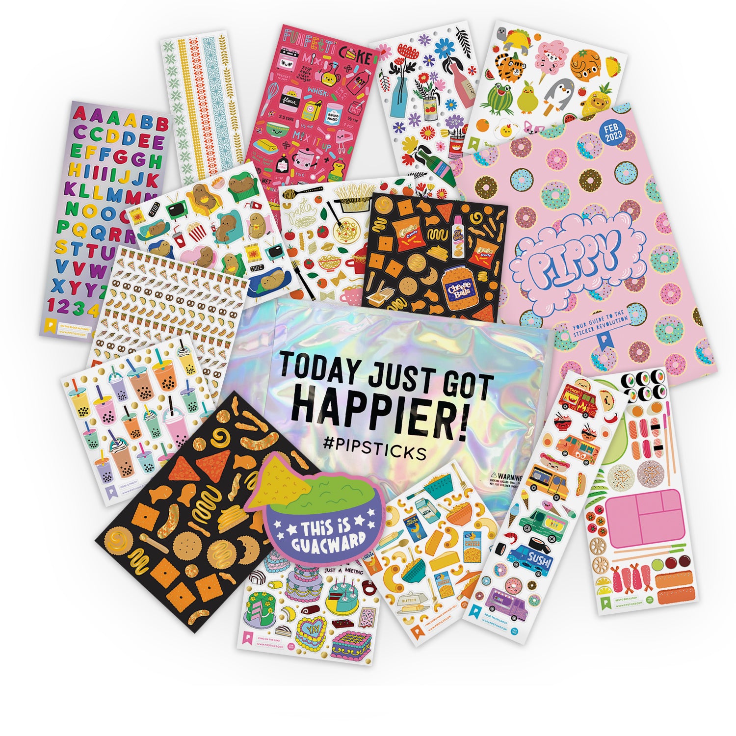 Pipsticks Pretty Sparkling Flower Stickers