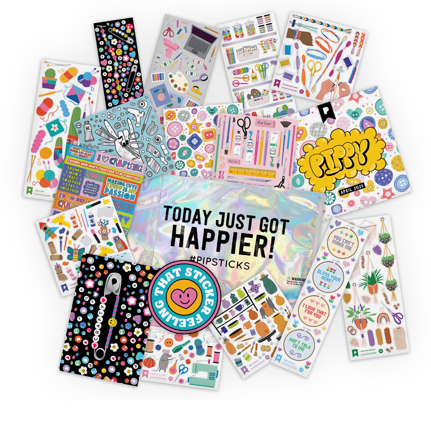 I Heart You Kids Sticker Pack by Pipsticks | Fun & Whimsical Heart Themed  Sticker Designs for Kids | Large Pack with 15 Sheets of Stickers