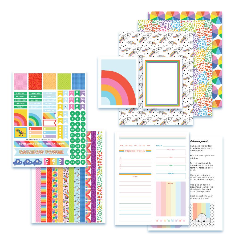 Over The Rainbow Planner Printables