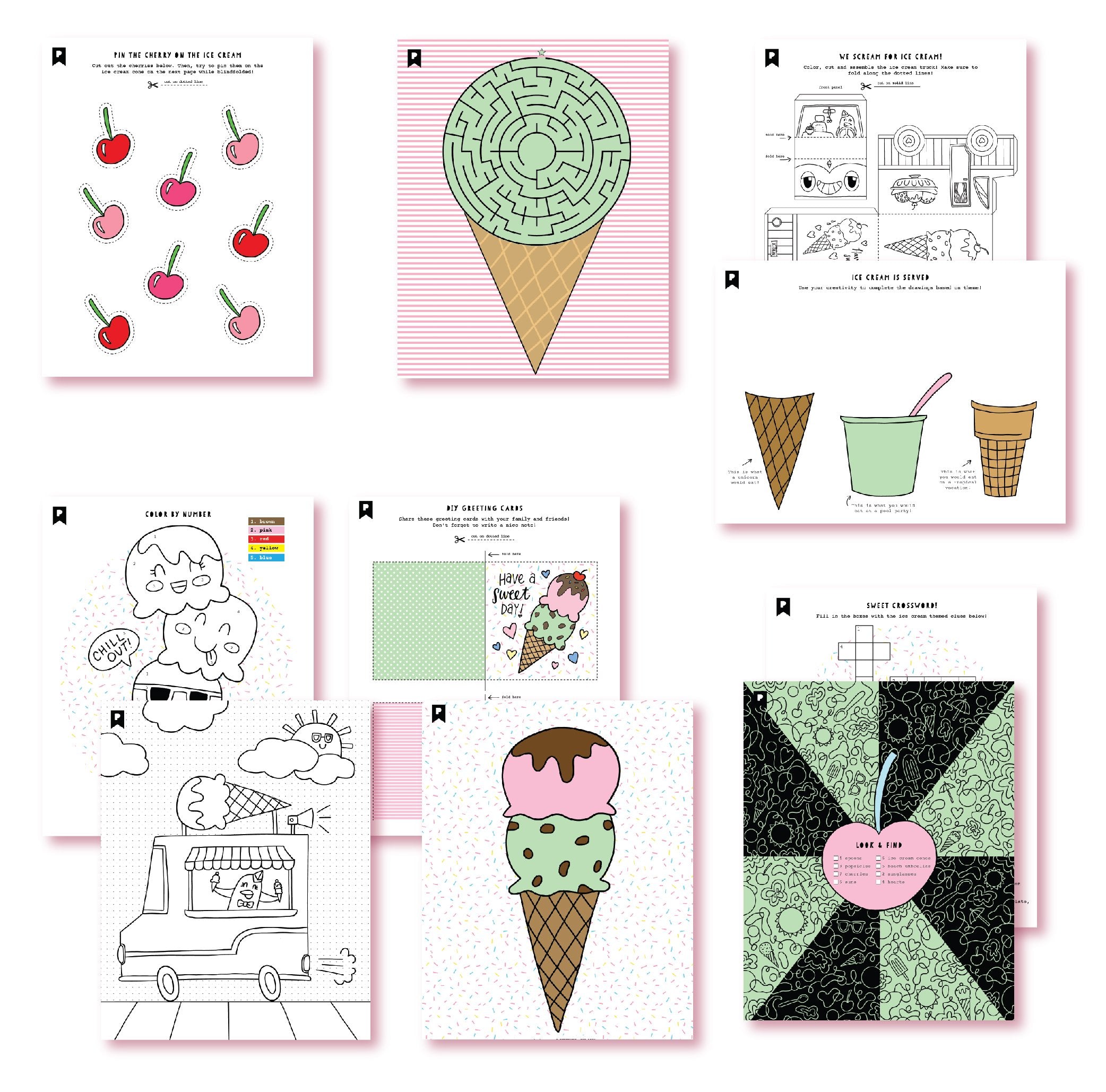 Sundae Fun Day Kids Printables