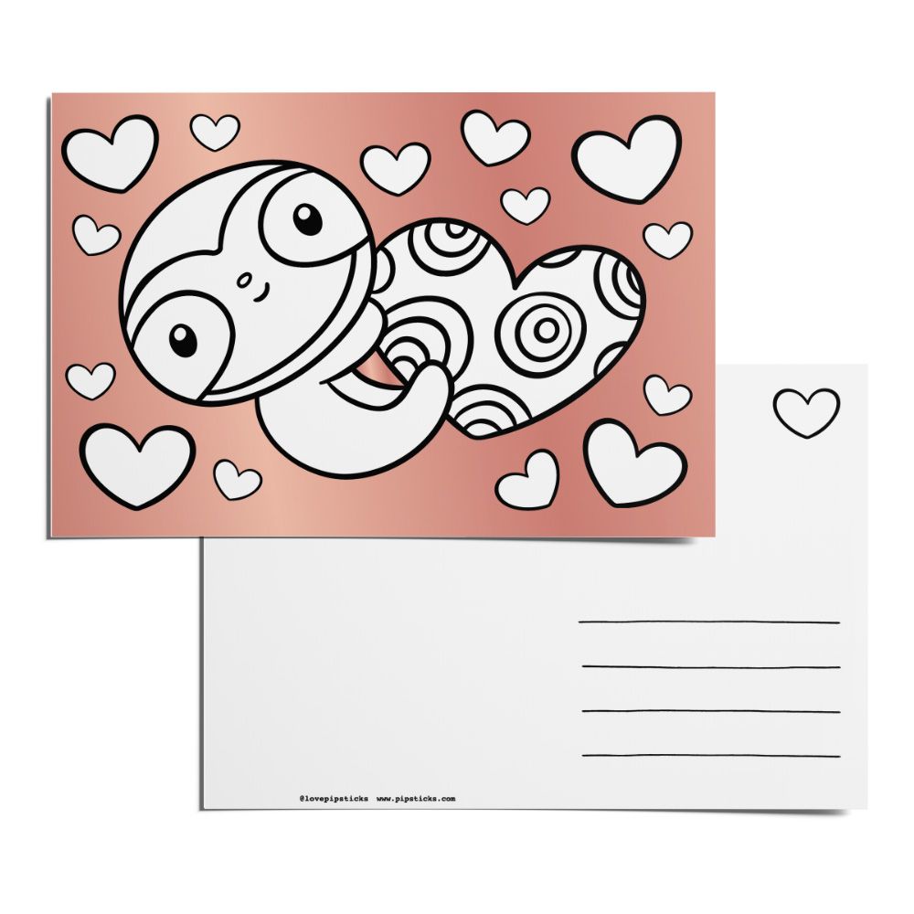 Color-in Sweet Sloth Postcard Pack