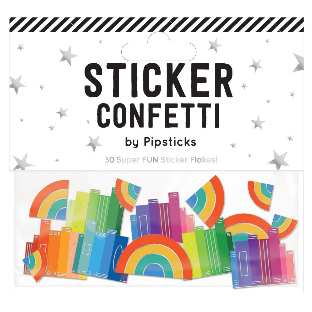 Bookend Of The Rainbow Sticker Confetti