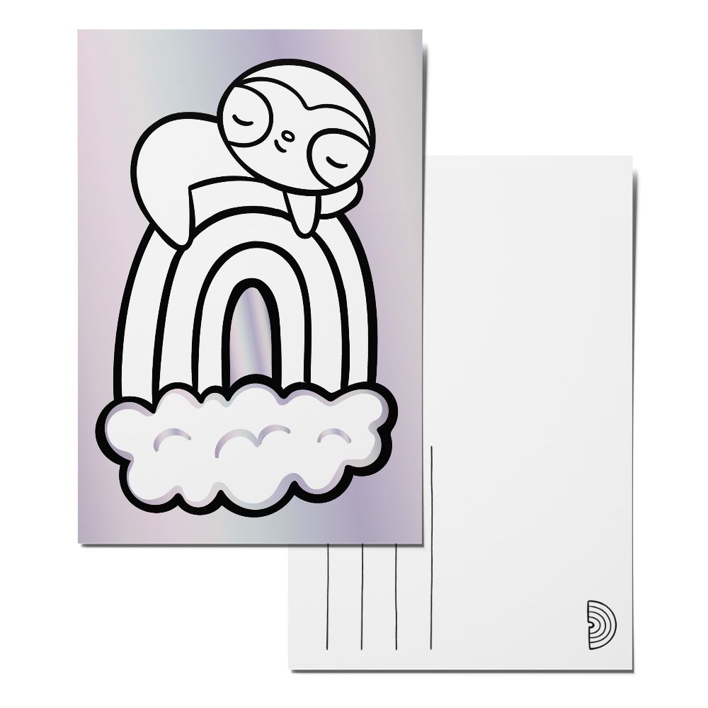 Color-in Sleeping Sloth Postcard Pack