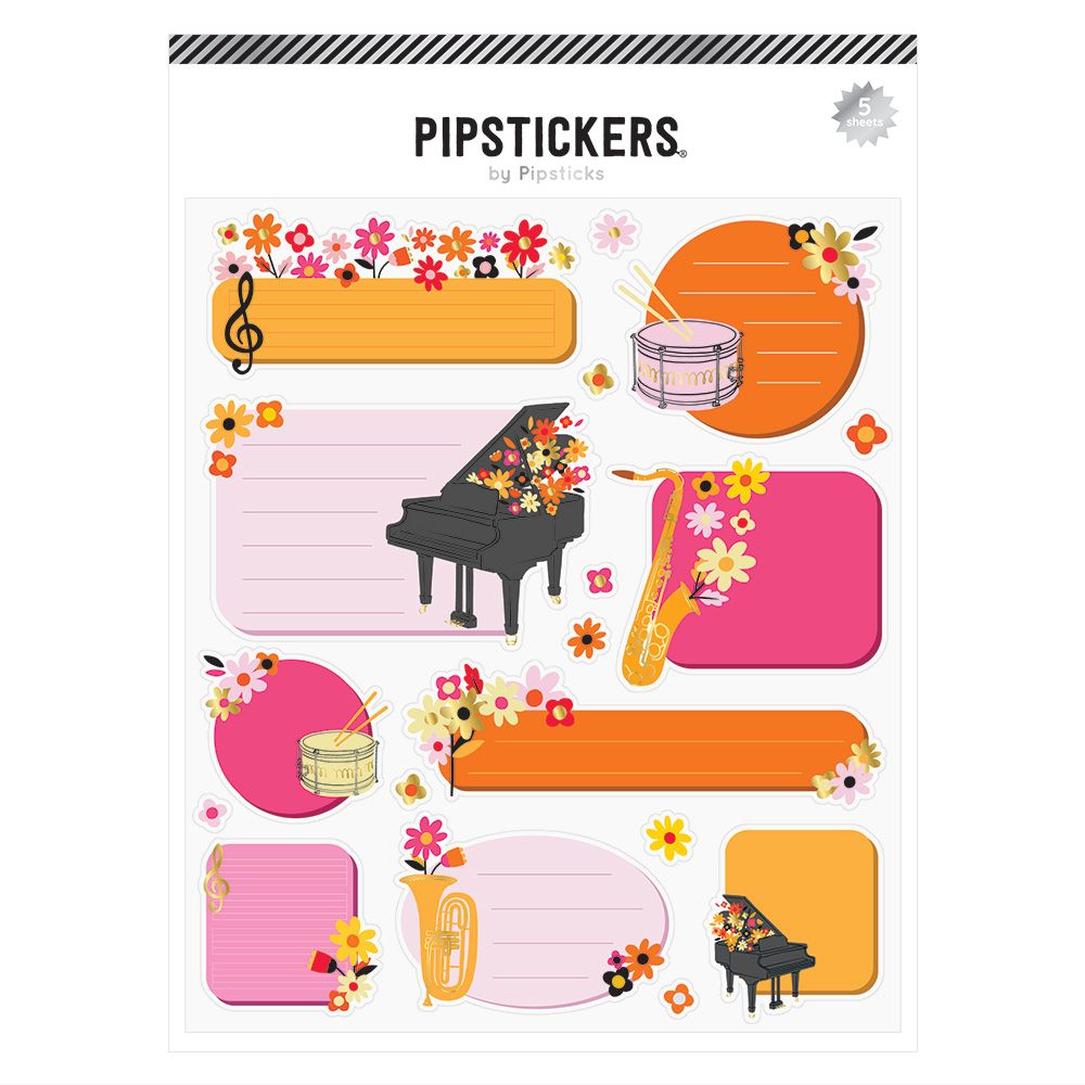 Reda Instruments Sticker Floral Musical Instruments Labels Stickers