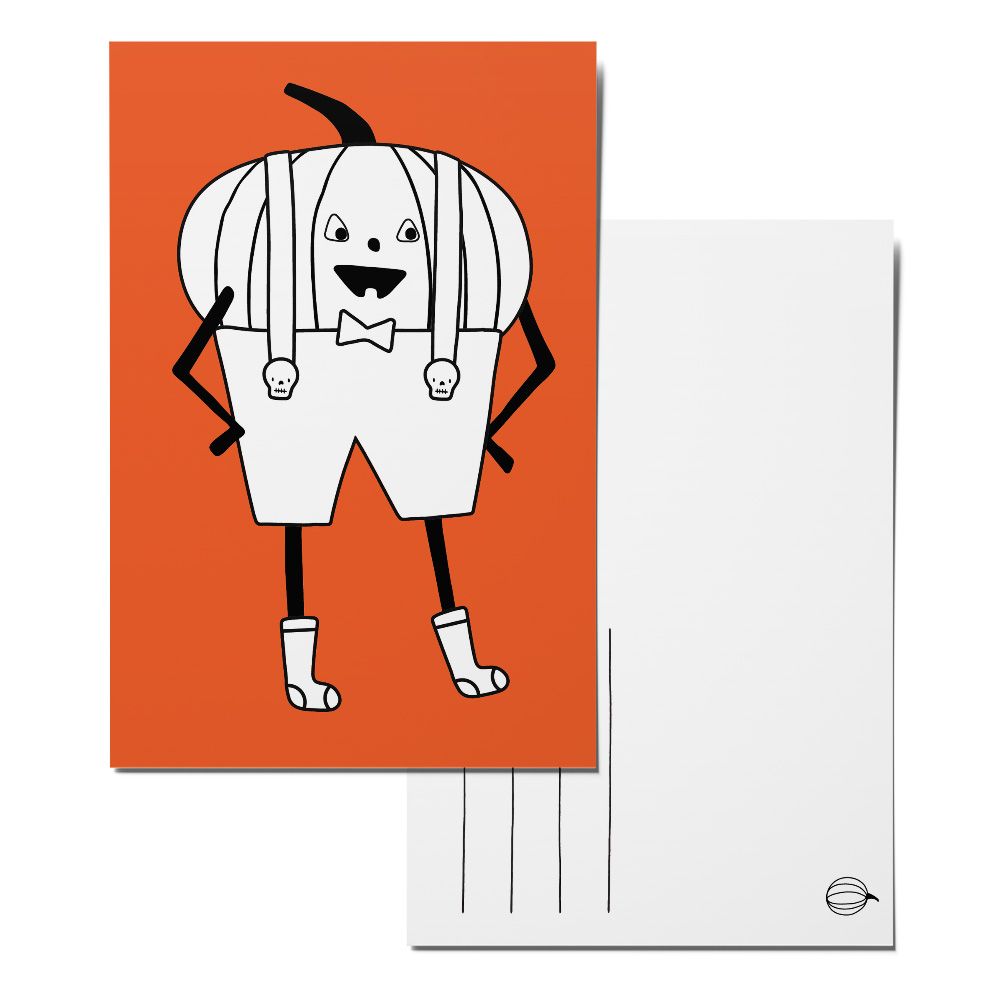 Color-in Papa Pumpkin Postcard Pack