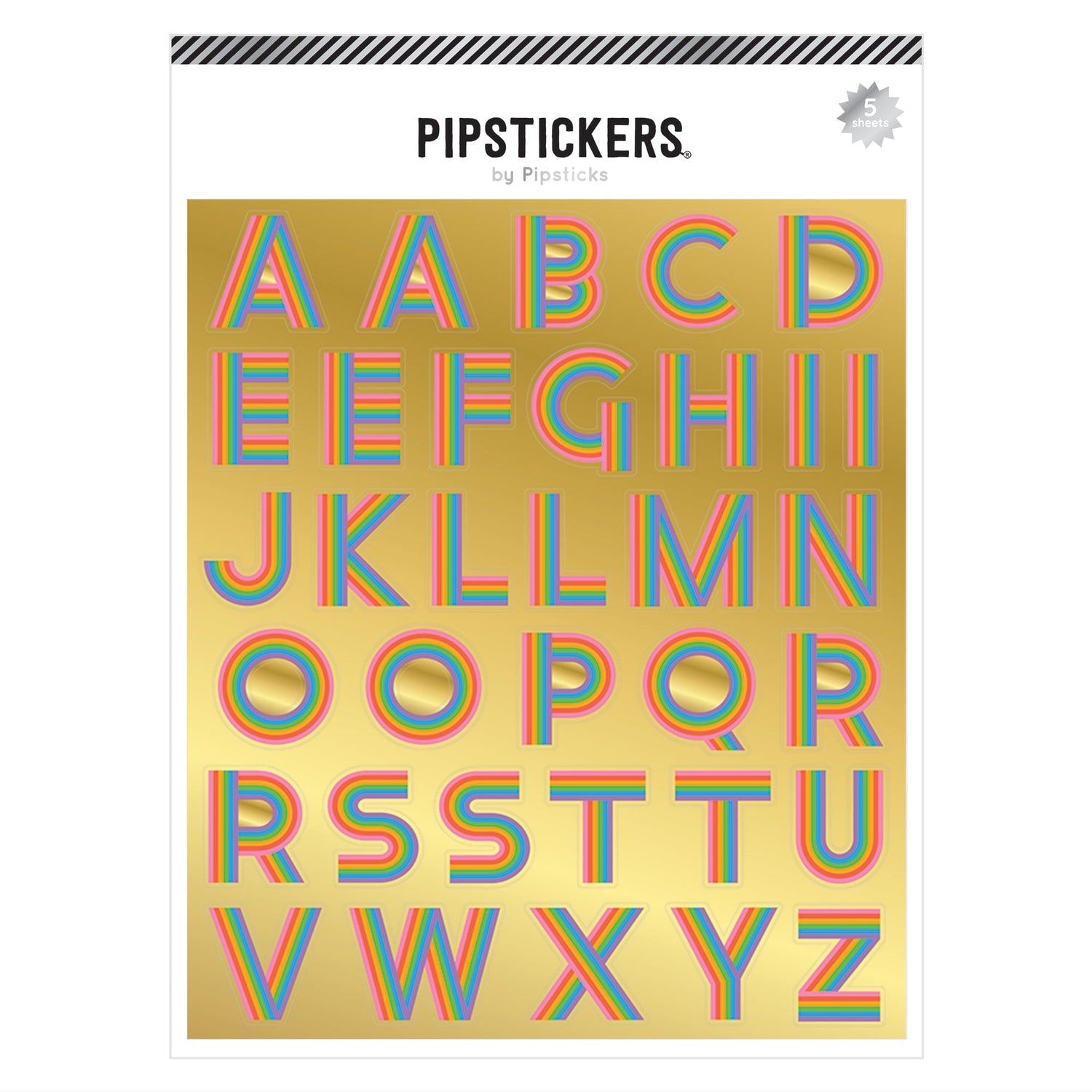Pipsticks Fresh Picked Big Alphabet Sticker Sheet - 5 Pack