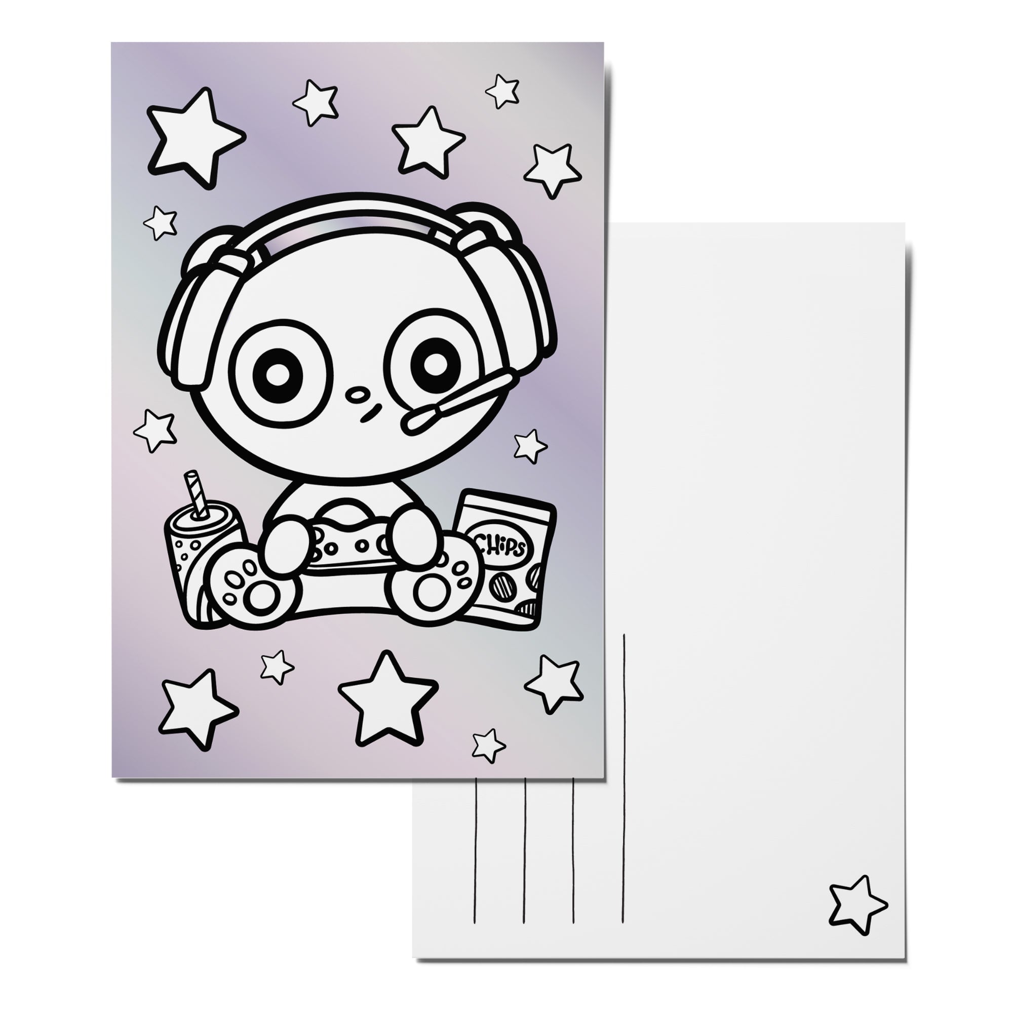 Color-in Pro Gamer Postcard Pack