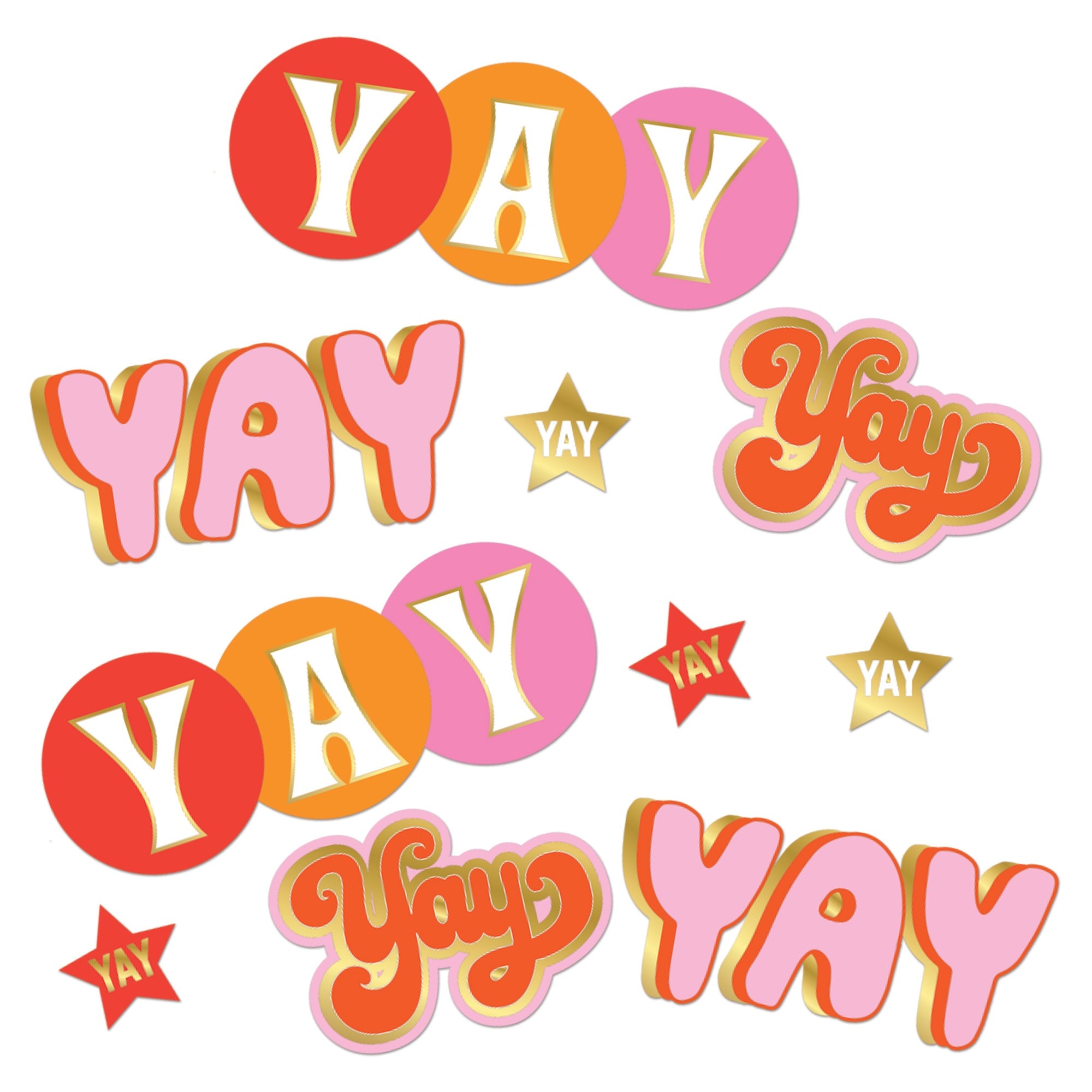 Yay All The Way Sticker Confetti