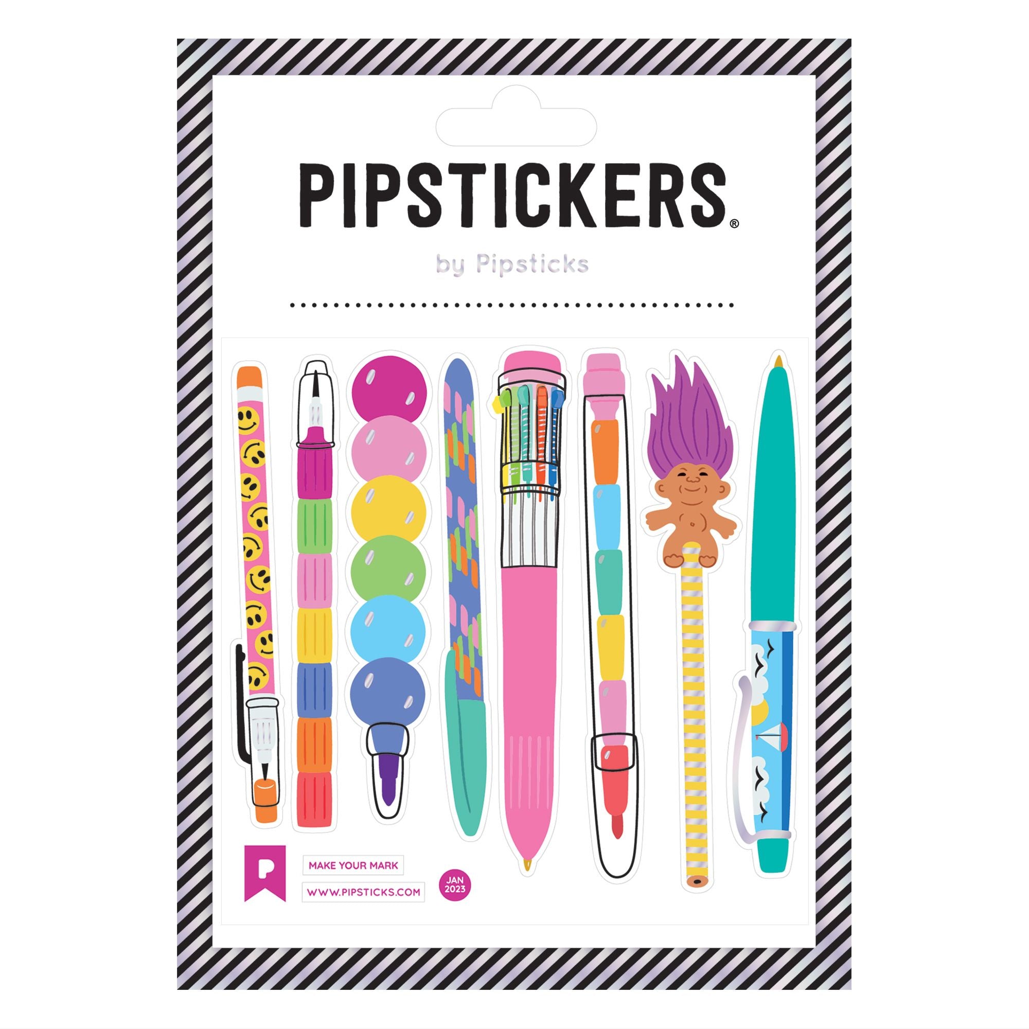 Retro Pens & Pencils Stickers