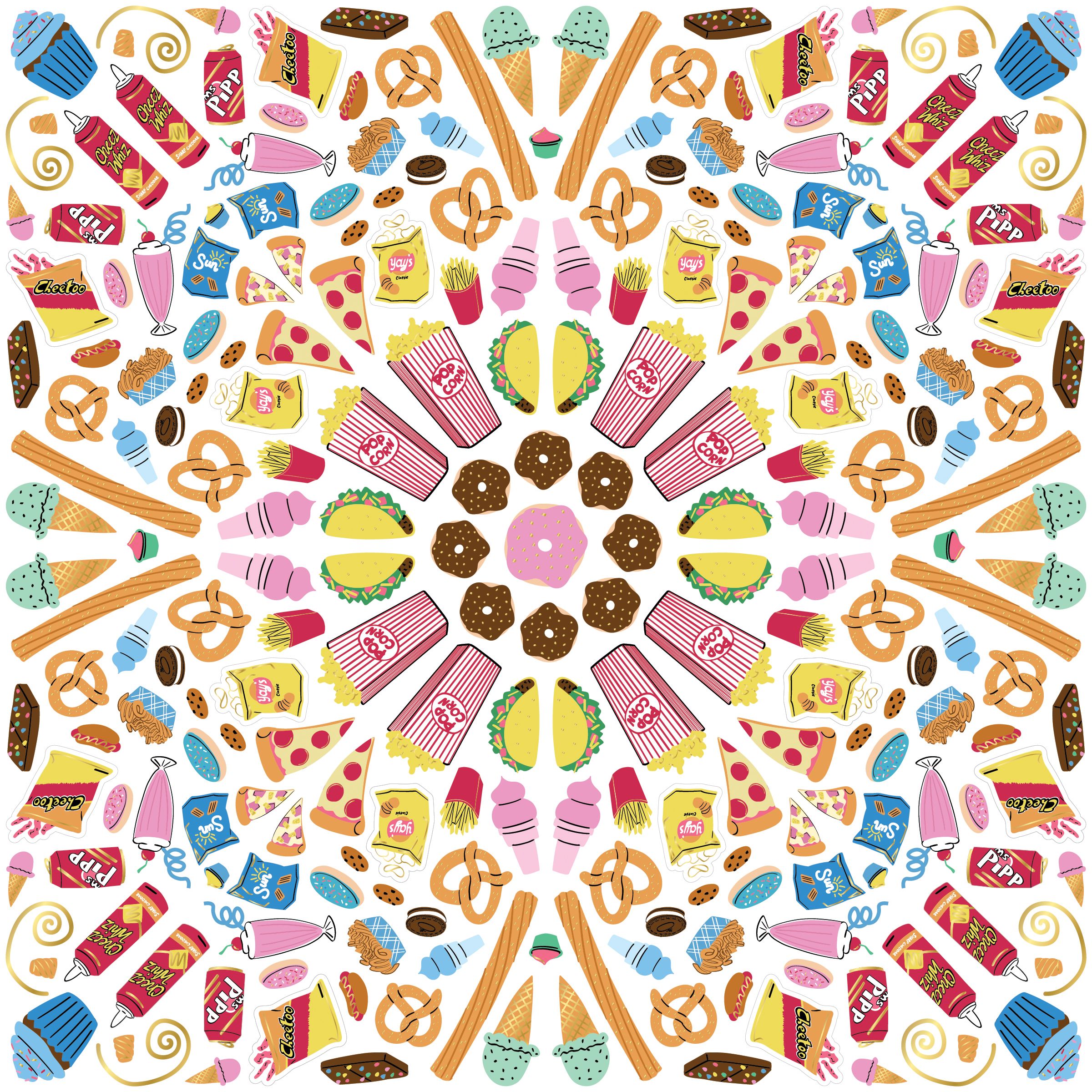 Jammin' Junk Food Sticker Burst