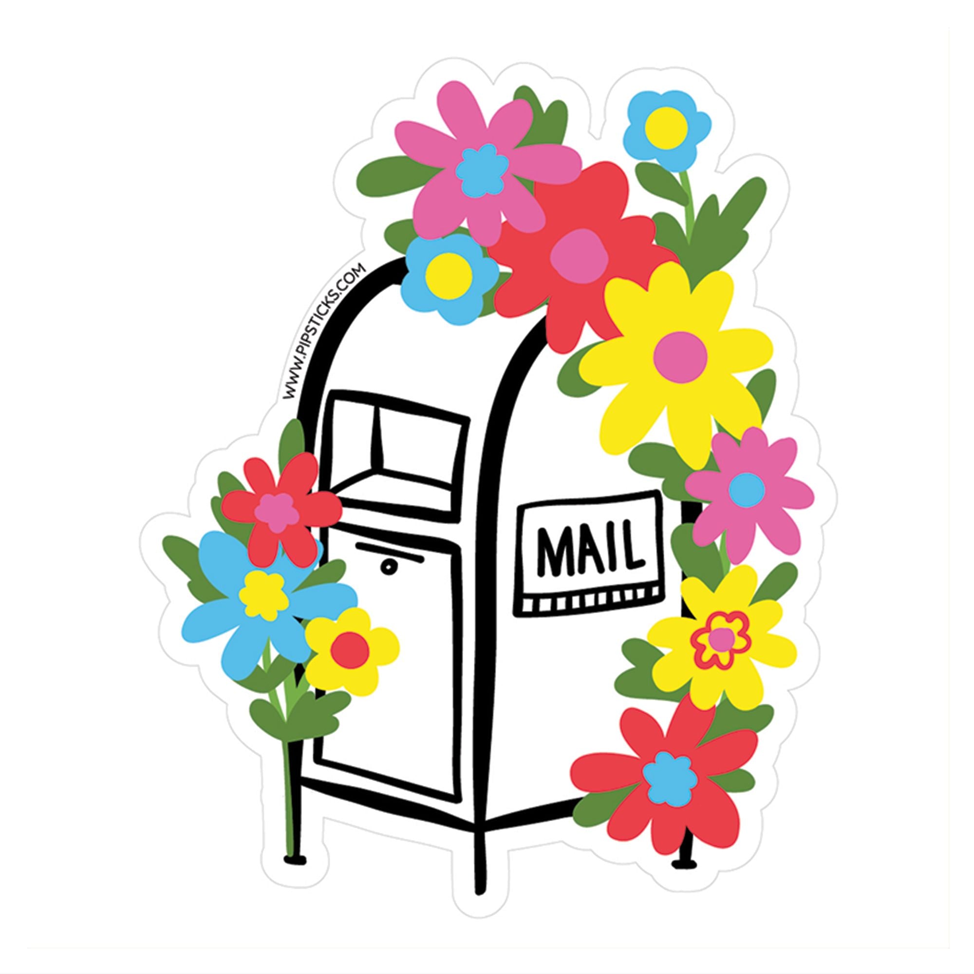 Postcard Box Sticker Blooming Post Box Vinyl Sticker