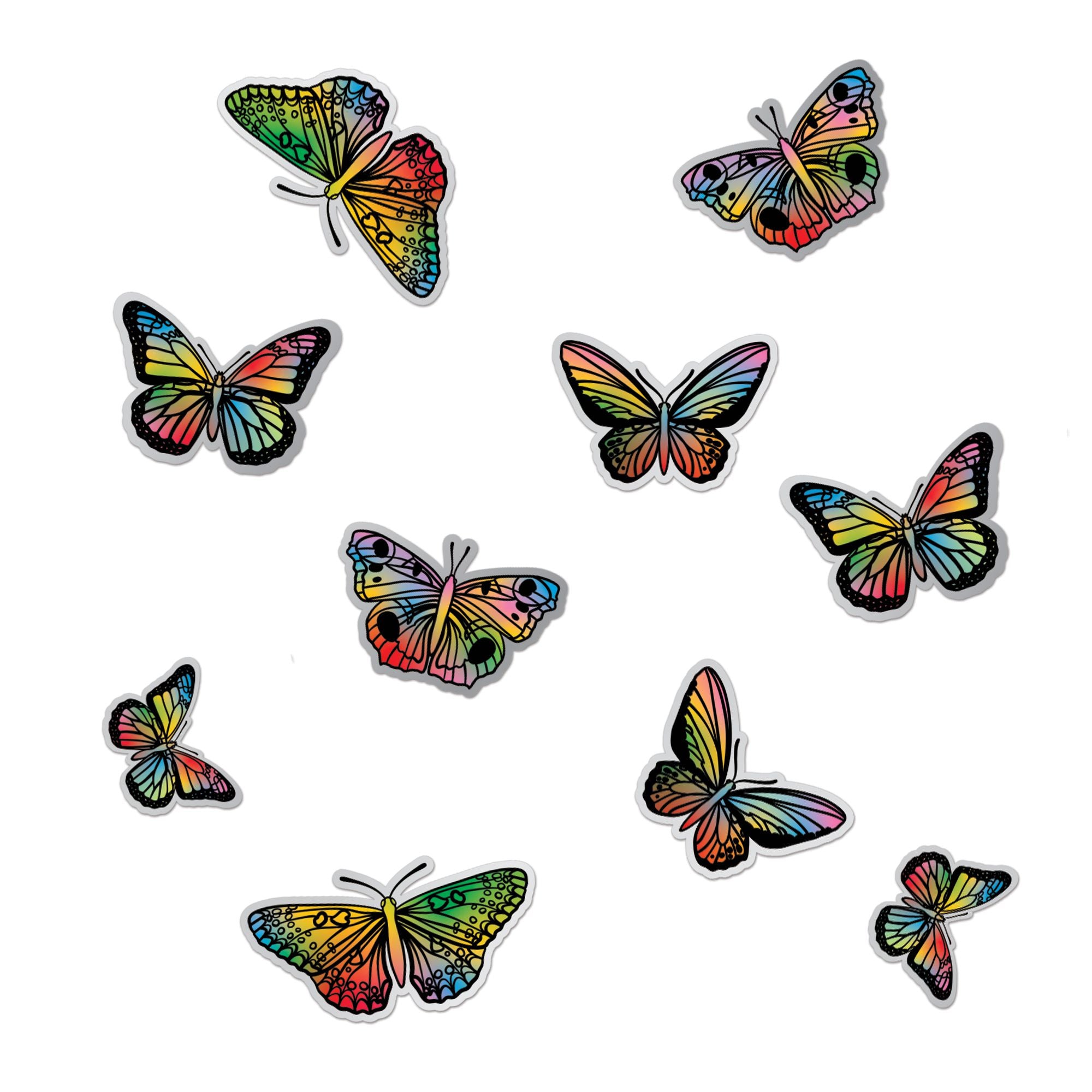 Multicolor Monarchs Sticker Confetti