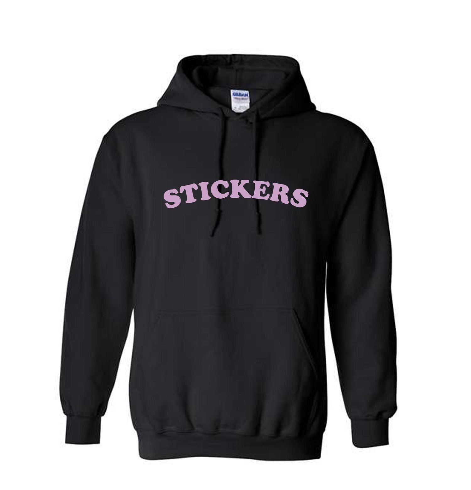 STICKERS Hoodie Sweatshirt: Black