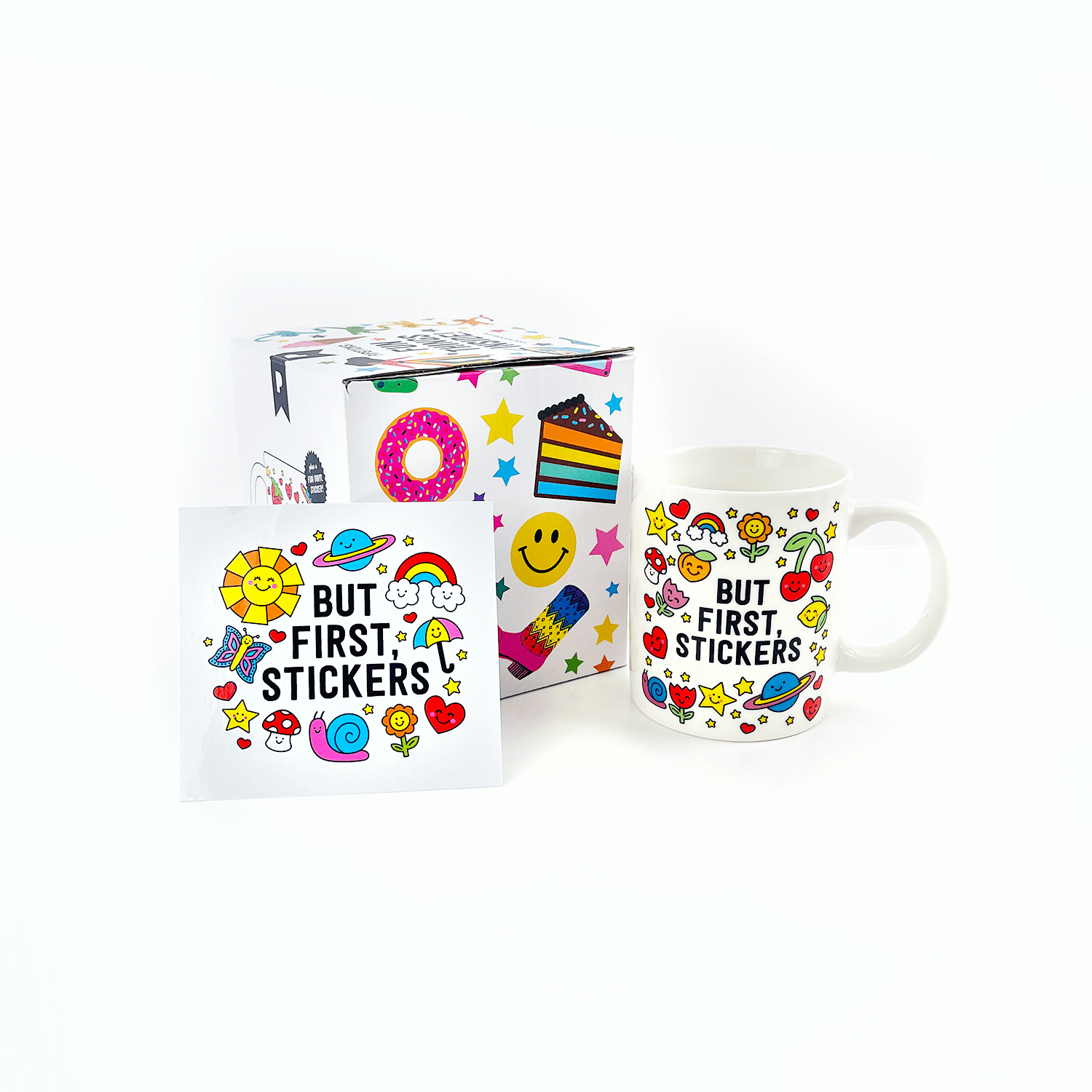 But First, Stickers Mug