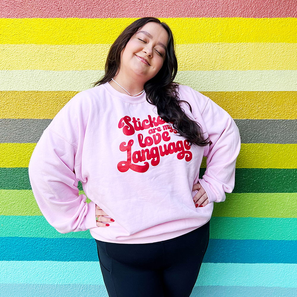 My Love Language Crewneck Sweatshirt: Pink
