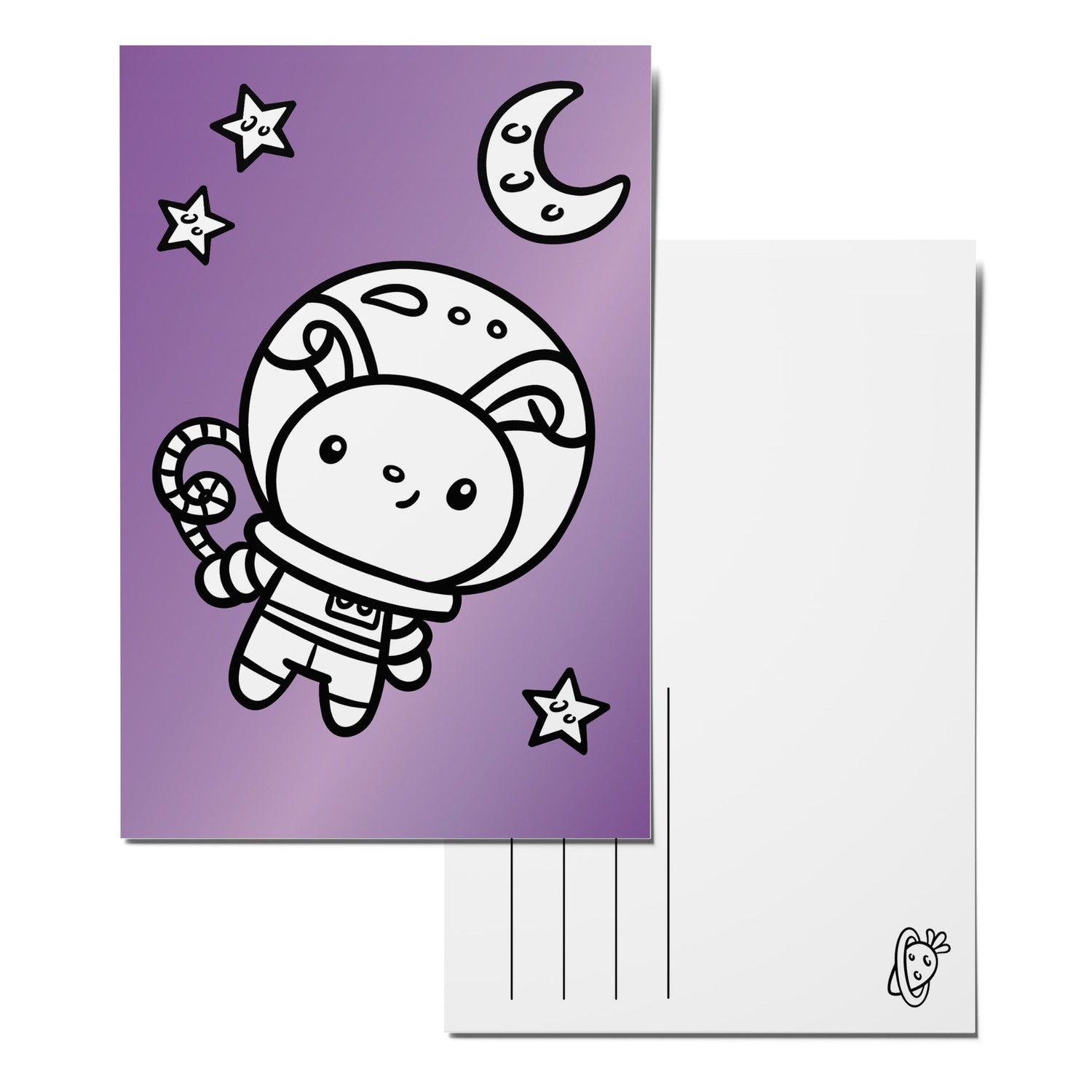 Color-in Cosmic Bunny Postcard Pack