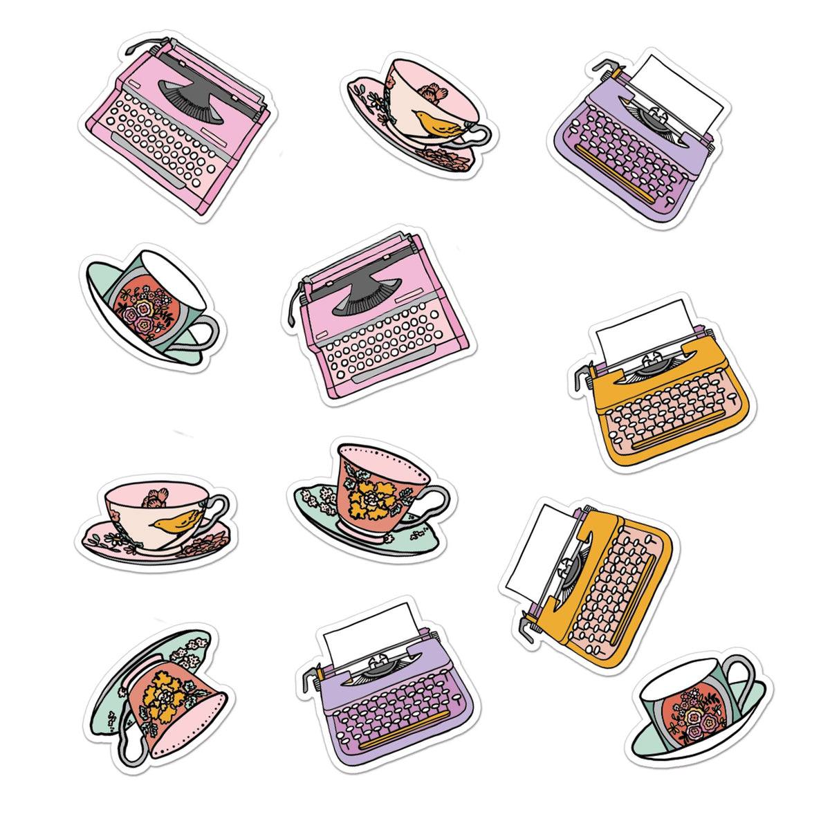 Typed Sticker Tea & Type Sticker Confetti