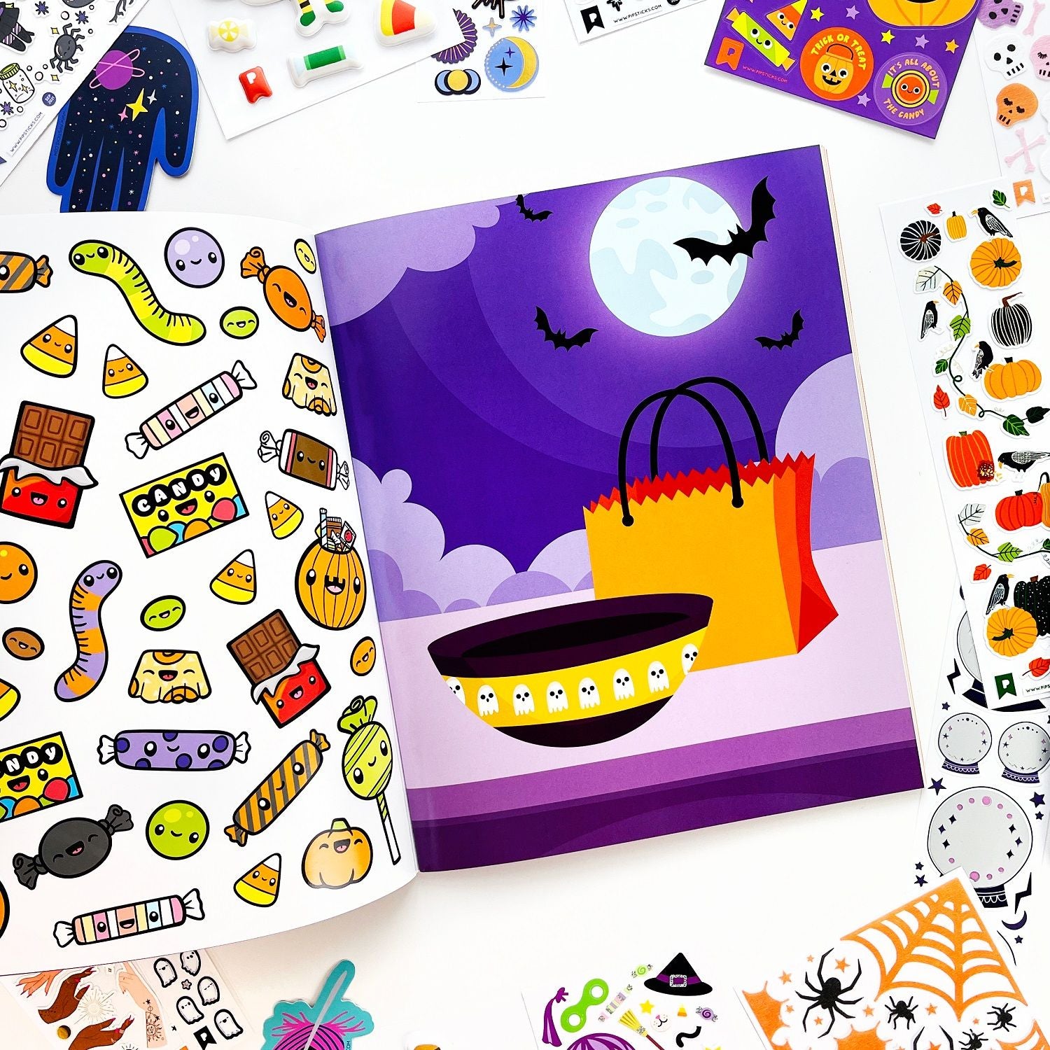 Draw-Along Halloween Sticker Book