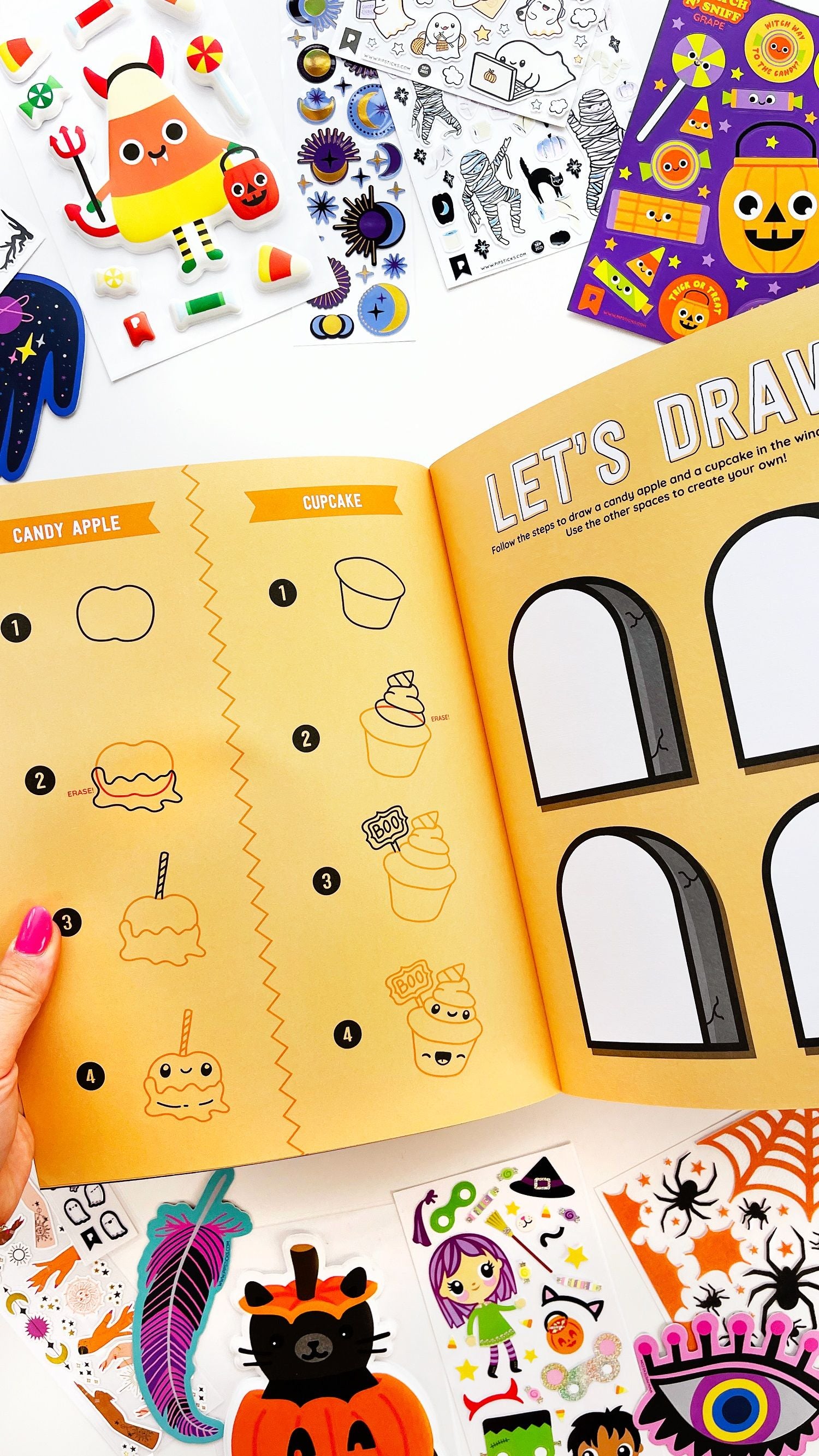 Draw-Along Halloween Sticker Book