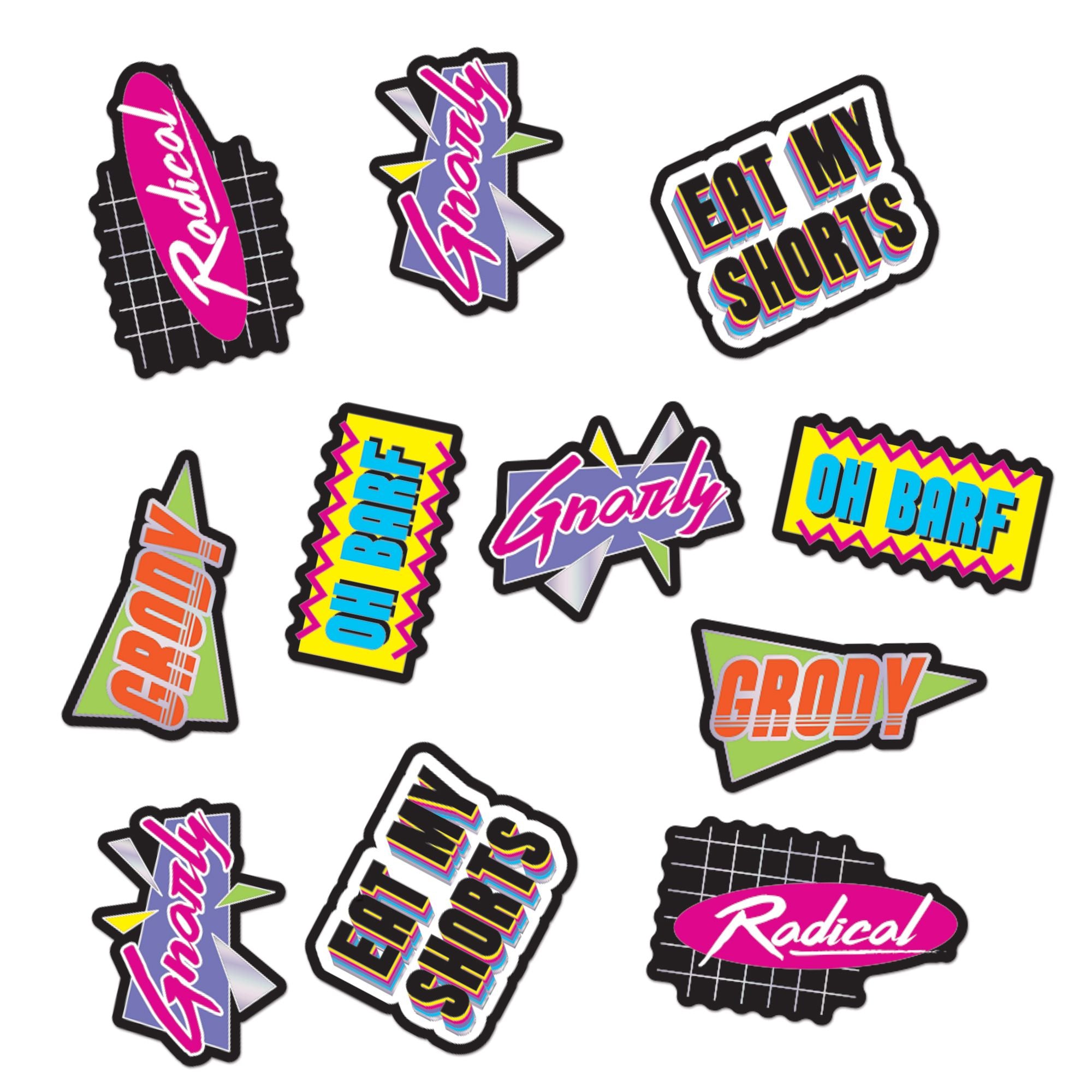 Say It 80's Style Sticker Confetti